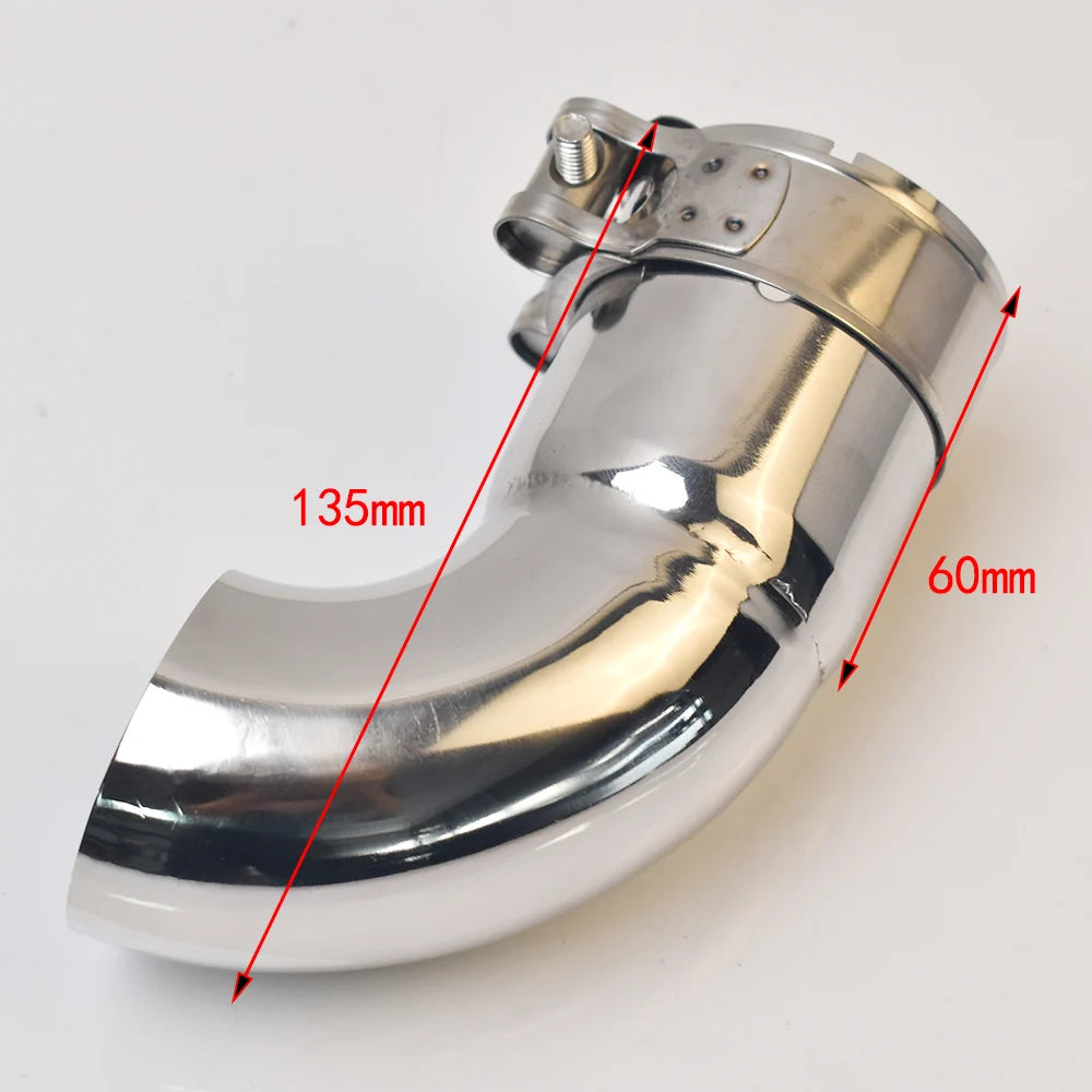 1PC Universal Auto Exhaust Pipe Suppressor Stainless Steel Outlet Elbow Connection Pipe for Automotive Accessory