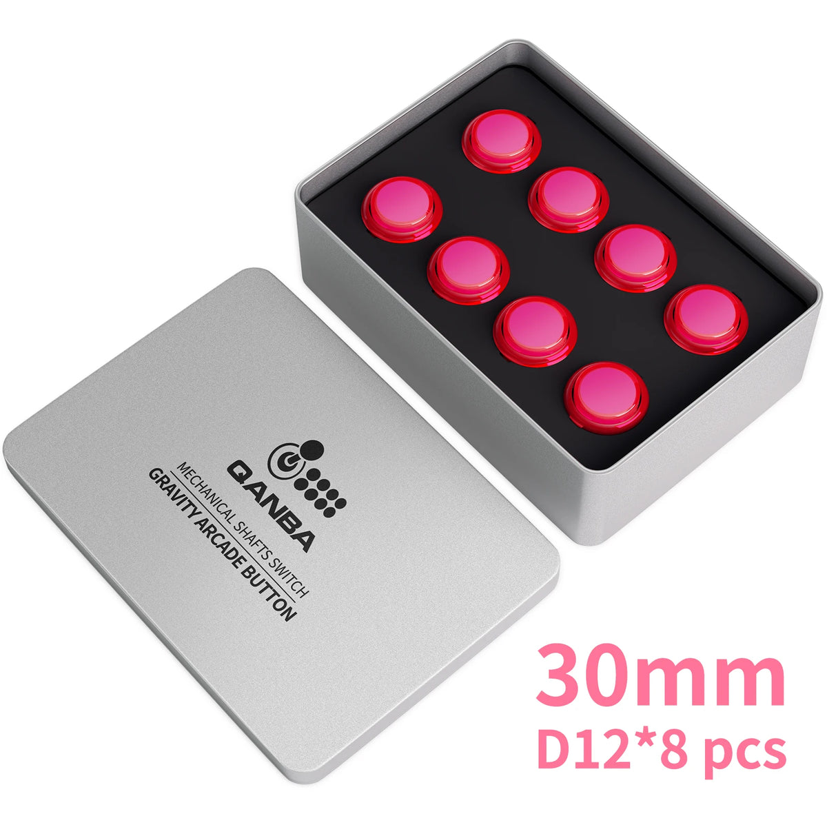 Qanba Gravity KS Mechanical Shafts Silent Pushbutton 24mm/30mm Arcade Button Snap-in (Boxed)