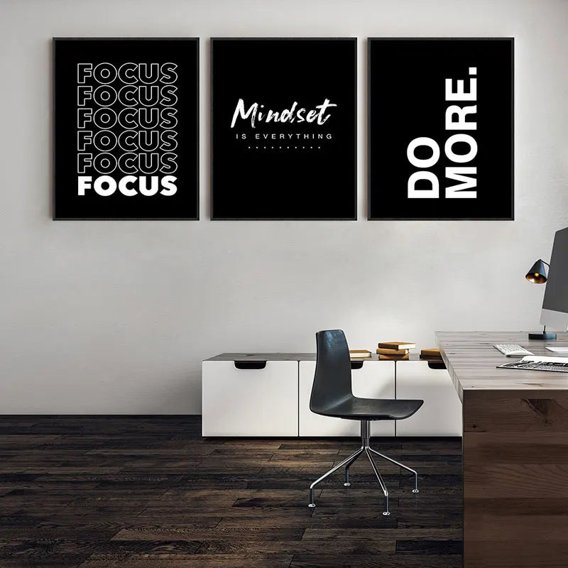Modern Inspirational Words Canvas Art Prints Black White Interesting Motivational Wall Decor Poster for Home Office