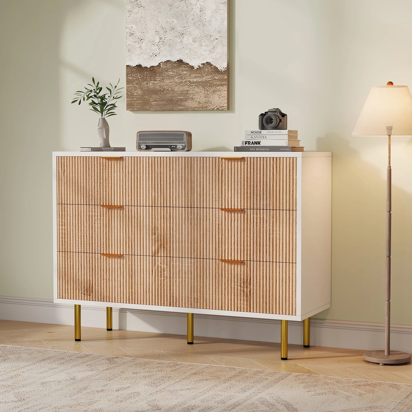 Rosahqnda Modern Drawer Cabinet,5 Drawers,Chest of Drawers,Sideboard,Bedside table,for Living Room,Entryway,Hallway,Wooden