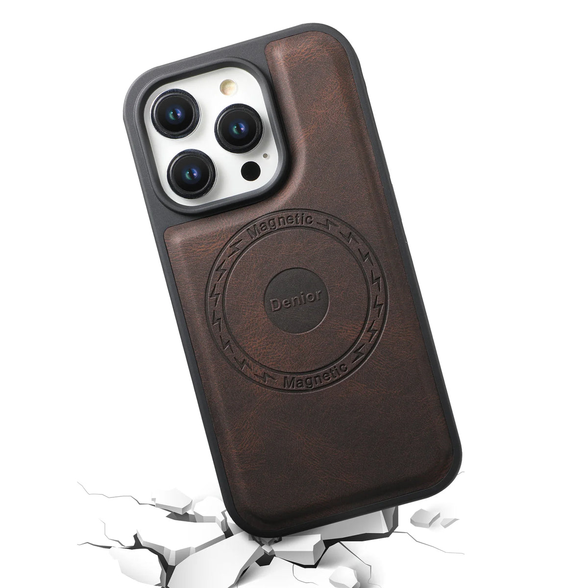 Frosted Faux Leather Magnetic Wireless Charging Case for iPhone 17 Pro Max