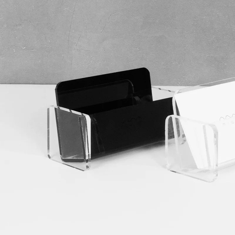 Black&Clear Acrylic Business Card Holder For Desk Plastic Business Cards Display Holders Stand Name Cards Organizer Card Shelf