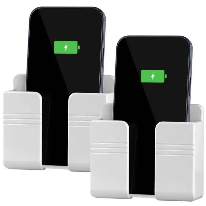 4 Piece Wall Mounted Phone Holder Organizer With Adhesive Charging Dock