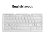 Neue Mini faltbare Bluetooth-Tastatur, kabellose Tastatur, unterstützt 3 Geräte mit Ständer, wiederaufladbar für Telefon, Tablet, portugiesische Tastatur