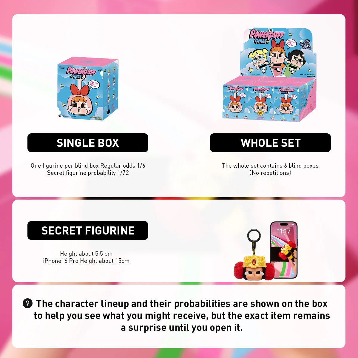 POP MART CRYBABY x Powerpuff Girls Series - Vinyl Face Plush Blind Box 1PC/6PCS Mystery Box