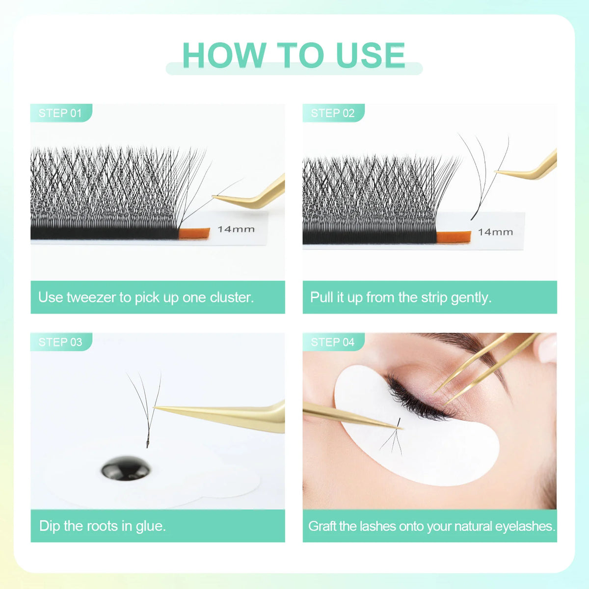 NAGARAKU Automatic Flowering 3D 4D 5D 6D 7D 8D W Shape All Size Premade Fans Eyelash Extensions Natural Soft Individual Lashes