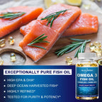 Alxfresh Wild Caught Omega 3 Fish Oil– 120/60 Soft Gels –3600mg High EPA 1300mg DHA 900mg Non-GMO Gluten Free Dietery Supplement