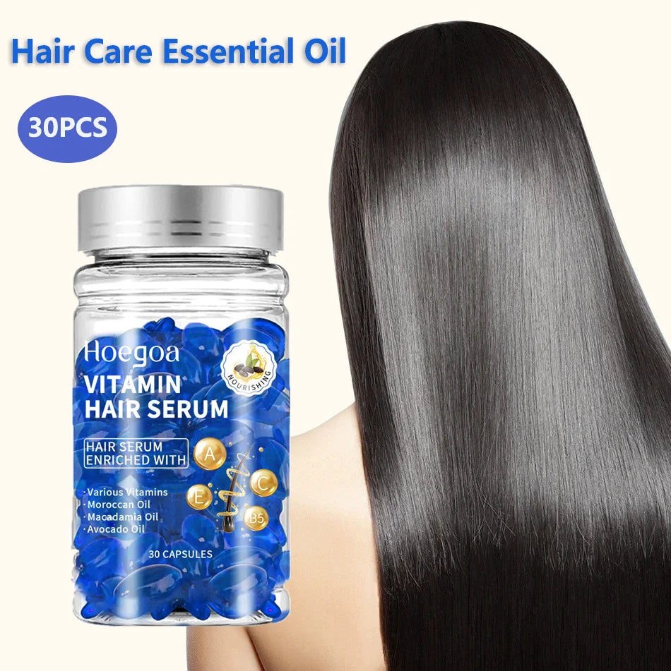 30PCS Vitamin Hair Care Capsules Moisture Serum Repair Hair Splitting Improvement Fast Restore Hair Soft Smooth Scalp Hair Care