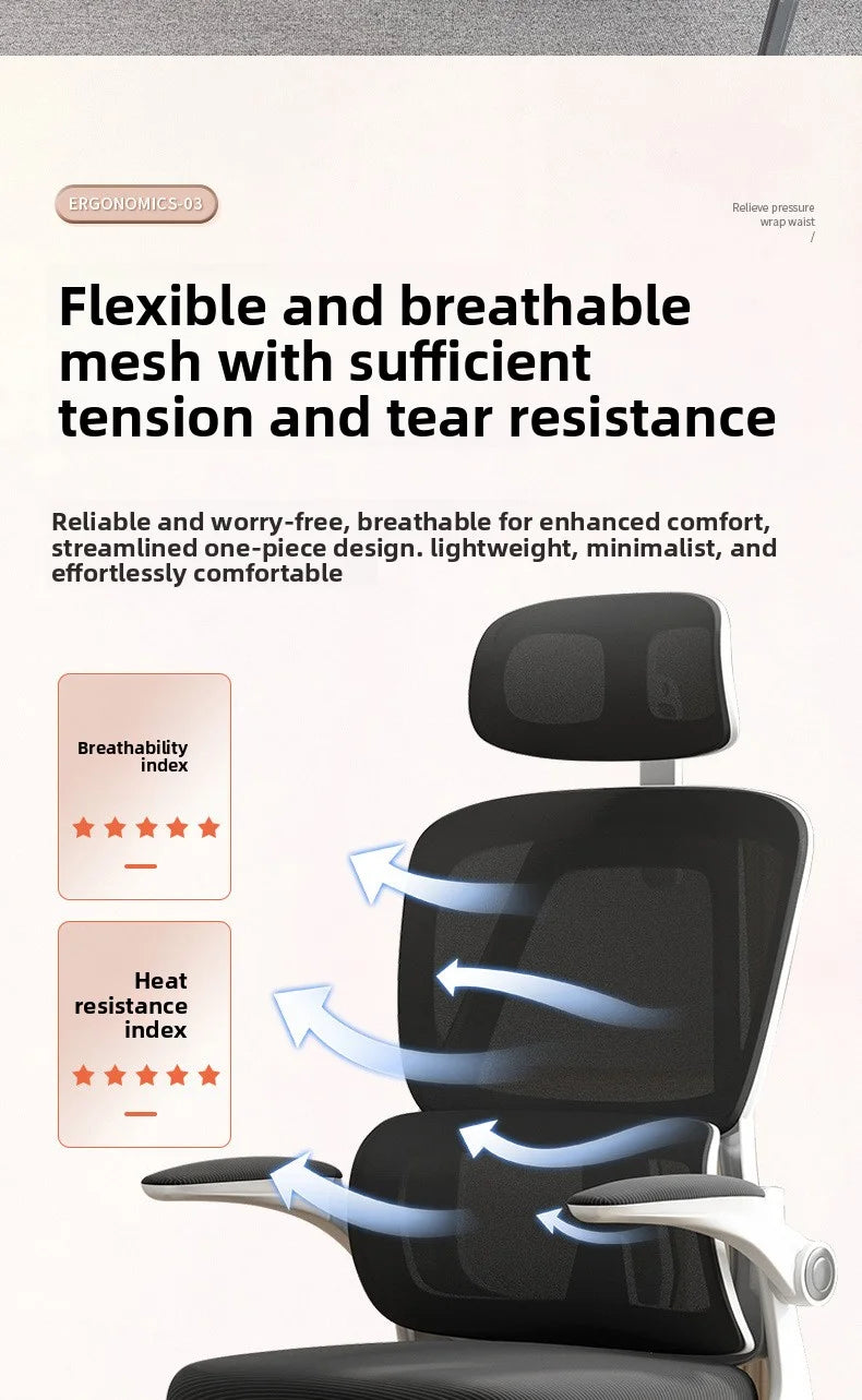 Ergonomic Home Office Chair, Comfortable Desk Chair for Students with Back Support, Long Sitting Study Chair