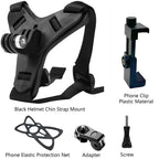 Motorcycle Helmet Chin Strap Mount for GoPro Hero 13 12 11 10 9 8 DJI Osmo Insta360 SJCAM SJ4000 AKASO Action Camera Accessories