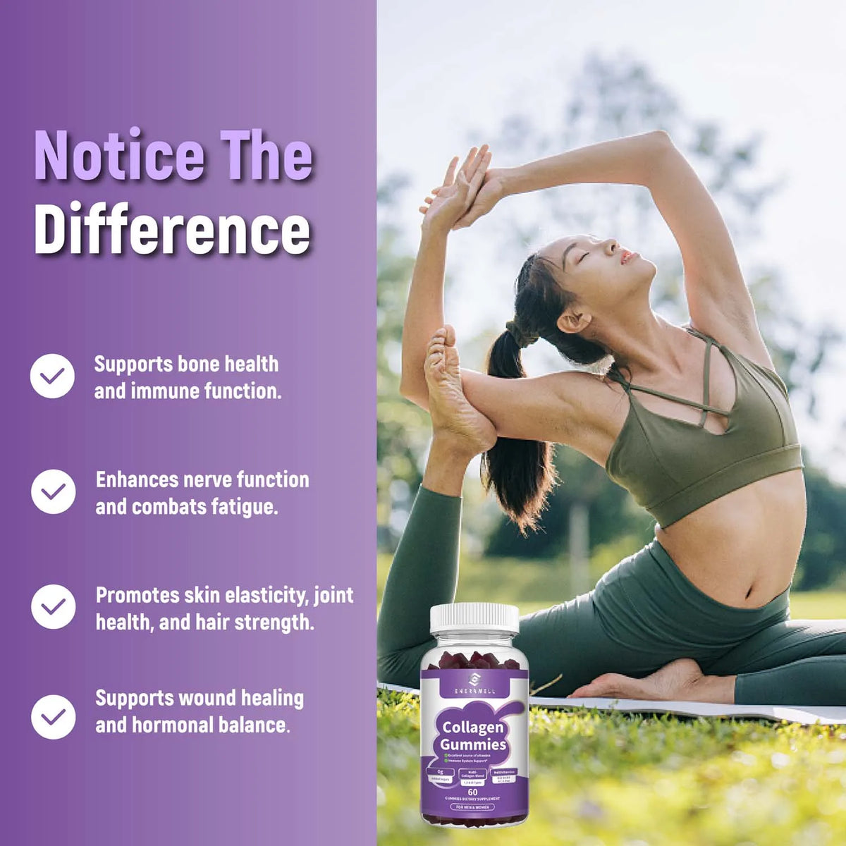 Collagen Complex Gummies, with Biotin & Vitamin C, Supports Skin, Hair, Nail, Joint Wellness, Gut Health & Digestion, Anti-Aging