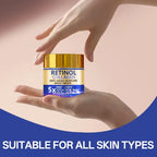 Retinol Collagen Hyaluronic Acid. Anti-Aging Moisturizer 5X Firming Lift. Even Skin Tone. Vitamins A B5 C E Panthenol. 60g
