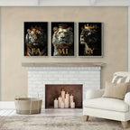 3 Pieces Modern Abstract Lion Family Inspirational Quotes Wall Art Canvas Prints for Living Room Cuadros Decor Unframed