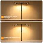3 Head LED Desk Lamp with Clamp, Flexible 360° Adjustable Stand & Foldable Light, Stepless Dimming Reading Lamp for Home Office