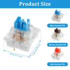 150PCS Switch for Keyboard 3Pin Dustproof Linear Tactile Clicky Silent Switches for MX Mechanical Keyboards Gaming Switch DIY