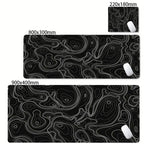 CIFBUY Large Gaming Mouse Pad Black White Strata Abstract Design Non-Slip Office Desk Mat Lock Stitched Edge for Computer Keyboa