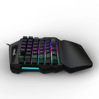 Ergonomic 35-Key Gaming Keyboard with RGB Lighting USB Powered One-Handed Design Thin Film Keys for Enhanced Gaming Experience