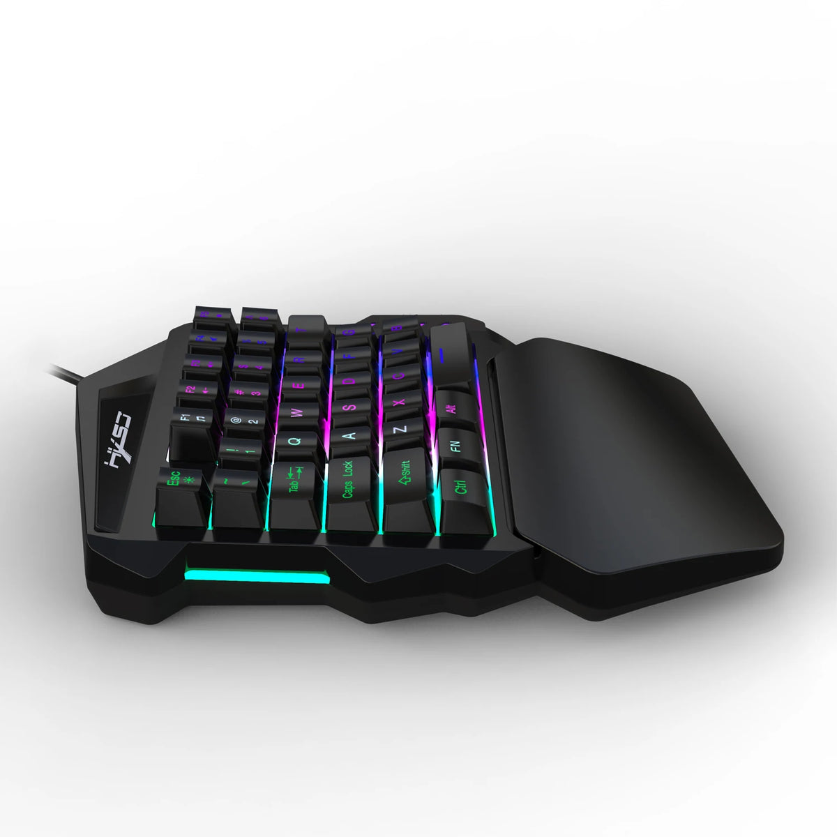 Ergonomic 35-Key Gaming Keyboard with RGB Lighting USB Powered One-Handed Design Thin Film Keys for Enhanced Gaming Experience
