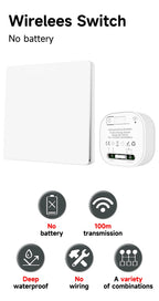 Self-powered Wireless Wall Switch No Battery Required 86Type RF433Mhz Waterproof Wall Switch
