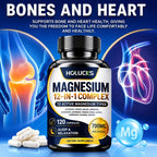Magnesium 12-IN-1 Complex Capsules - Bone & Heart Health Supplement, Sleep Support,Muscle Relaxation,Stress & Anxiety Relief