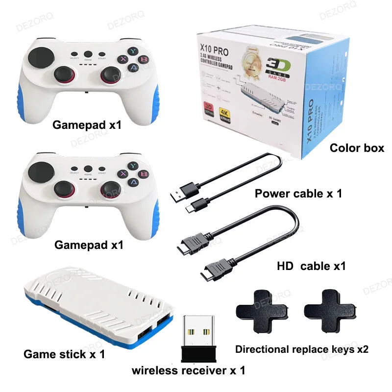 Emuelec 4.8 X10 Pro Game Stick 4K X10 Ultra Retro Video Game Console HD Output Consola Built In Retro Games Dual 2.4G Controller