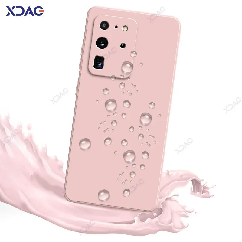 Original Mobile Phone Cover for Samsung Galaxy S20 FE Plus Ultra SamsungS20Ultra S20Plus 5G Soft Square Liquid Silicone Case Bag