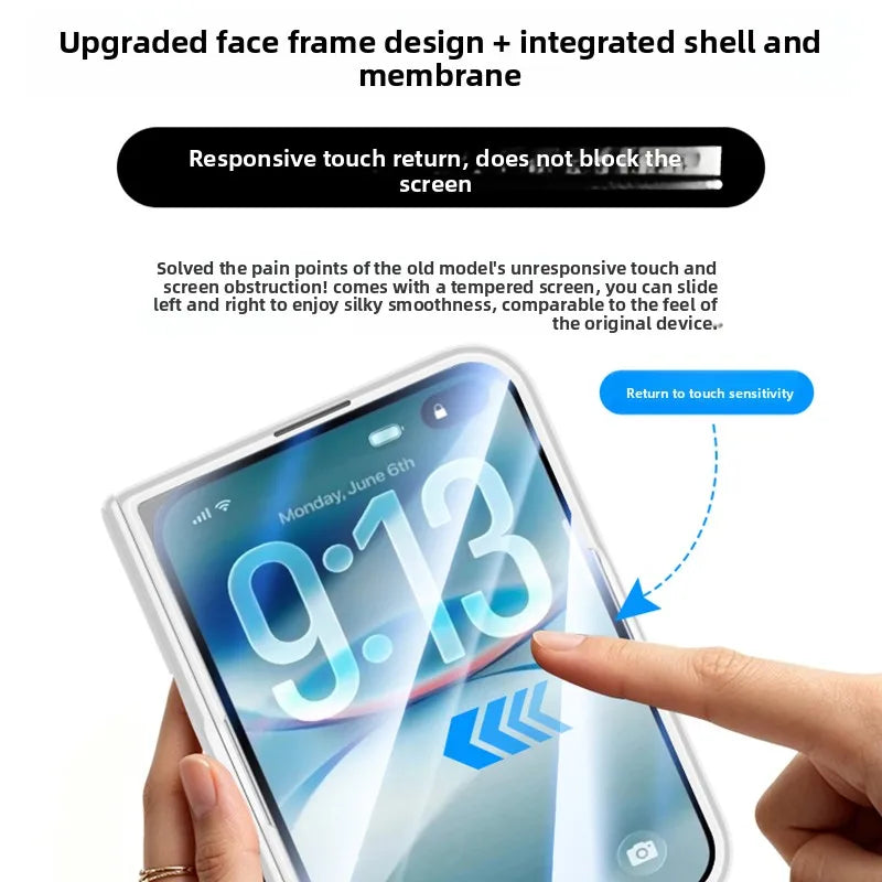 Metal Holder for Magsafe Magnetic Hinge Protection Phone Case for IPhone Duo Fold with Protective Film Leather Kickstand Cover
