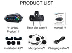 Y20 Pro Motorcycle Helmet Headset Bluetooth 500M Intercom FM Radio Hands-free Call Waterproof Mixing Music Sharing Interphone