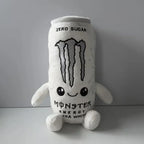 Zero Sugar White Monster Energy Drink Plush Toy Simulation Can Stuffed Ornament Doll Cute Soft Figure Decor Gift for Friend