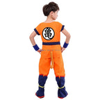 Adult Kids Son Goku Gui Carnival Cosplay Anime Costumes Halloween parties and Holiday Including Tail Wrist Wig Blue Gold Design
