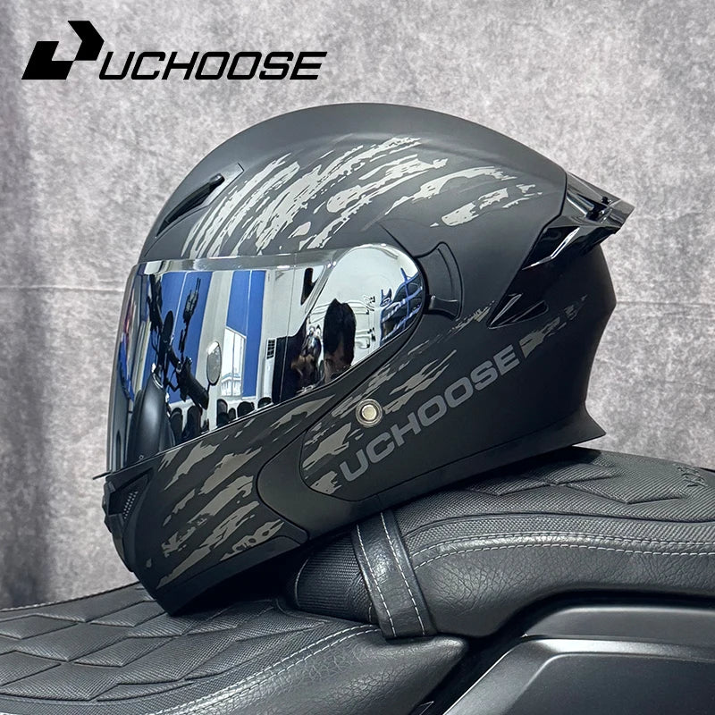 High Quality DOT Motorcycle Helmet Four Seasons Motocross Racing Modular Flip Up Casco Moto Men Women Off Road Helmet Unmasked