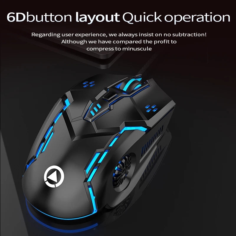 Wired Mouse Six Keys Luminous Game E-Sports Machinery Computer Accessories