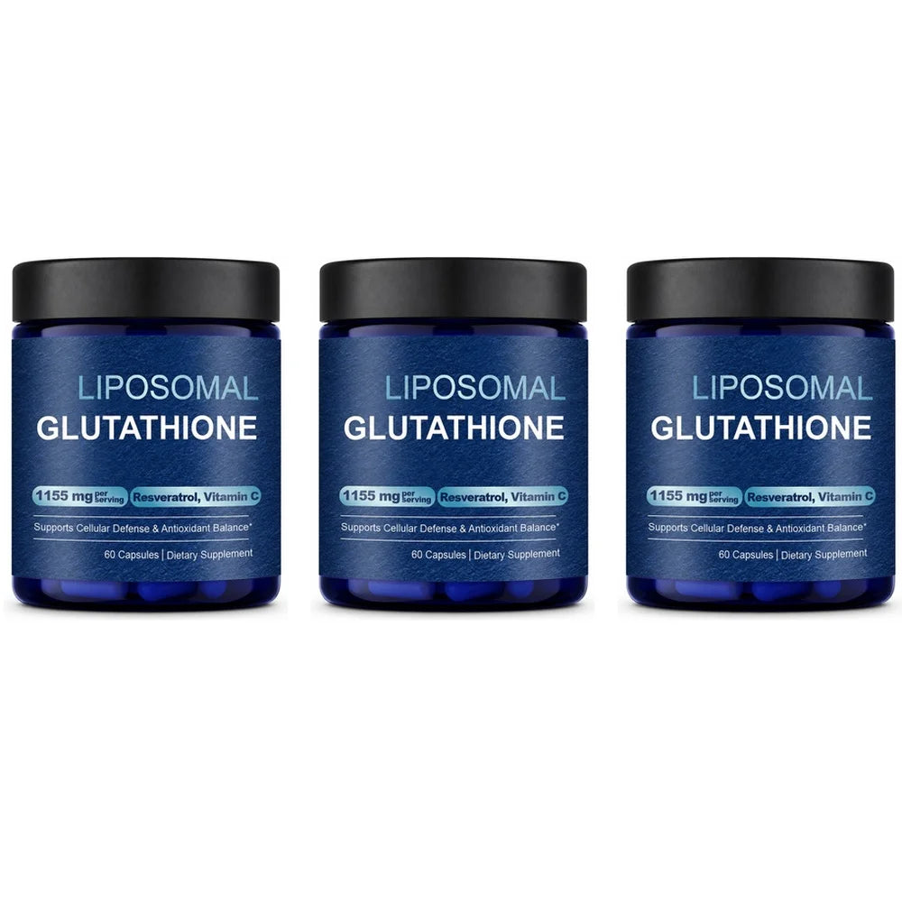 Liposomal Glutathione Capsules with Resveratrol and Vitamin C for Antioxidant Balance and Cellular Defense Support, 60 Capsules