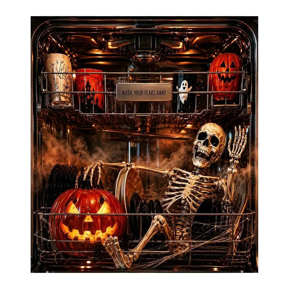 Halloween Dishwasher Magnet Cover Waterproof Appliance Magnetic Panel Reusable Kitchen Decor for Fridge Washer Door