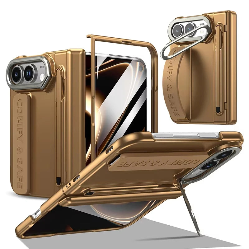 Matte PC Case for iPhone Duo with Wrist Strap Stylus and Kickstand