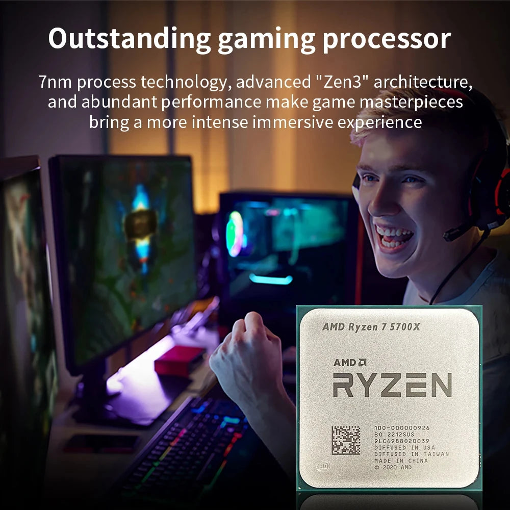 AMD R7 5700x 4.6GHz 8-Core 16-Thread New Ryzen 7 5700x Gaming CPU Processor 7NM L3=32M 100-000000926 Socket AM4 DDR4 but no without fan