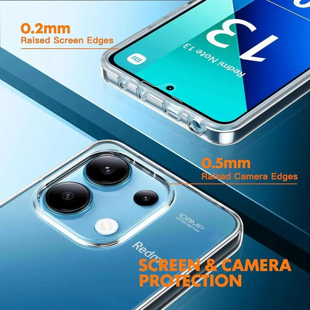 360 Full Body Silicone Case for Xiaomi Redmi 13 4G 13C 12C 10C 9A 9C Note 13 12 11 10 9 Pro Max 5G Shockproof PC Hard Cover Coqu