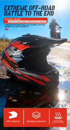 Off Road Motorcycle Helmet Rally Downhill Full Helmet Riding with Goggles Suitable for All Seasons for Men Women and Children