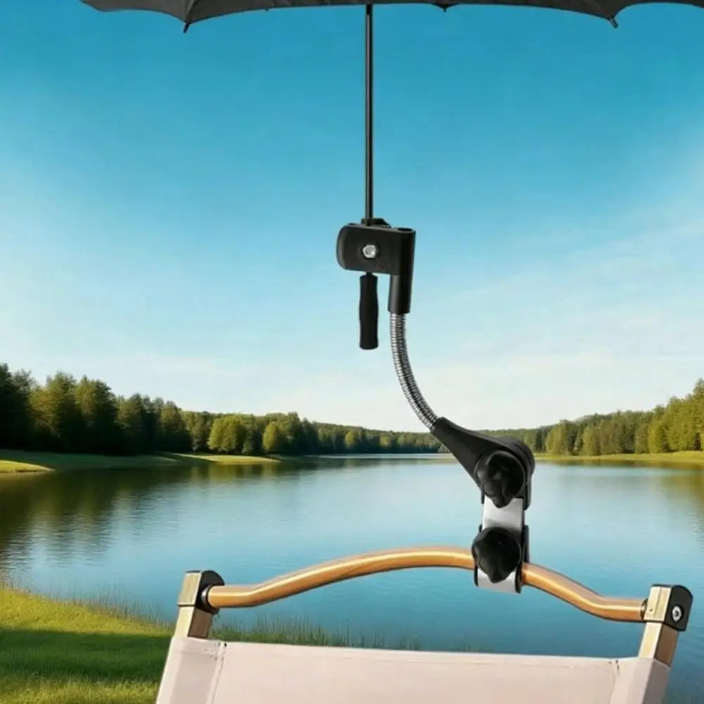 Fishing Umbrella Holder Sunshade Clamp 360 Degree Adjustable Bracket for 7-40mm Pole Outdoor Beach Camping