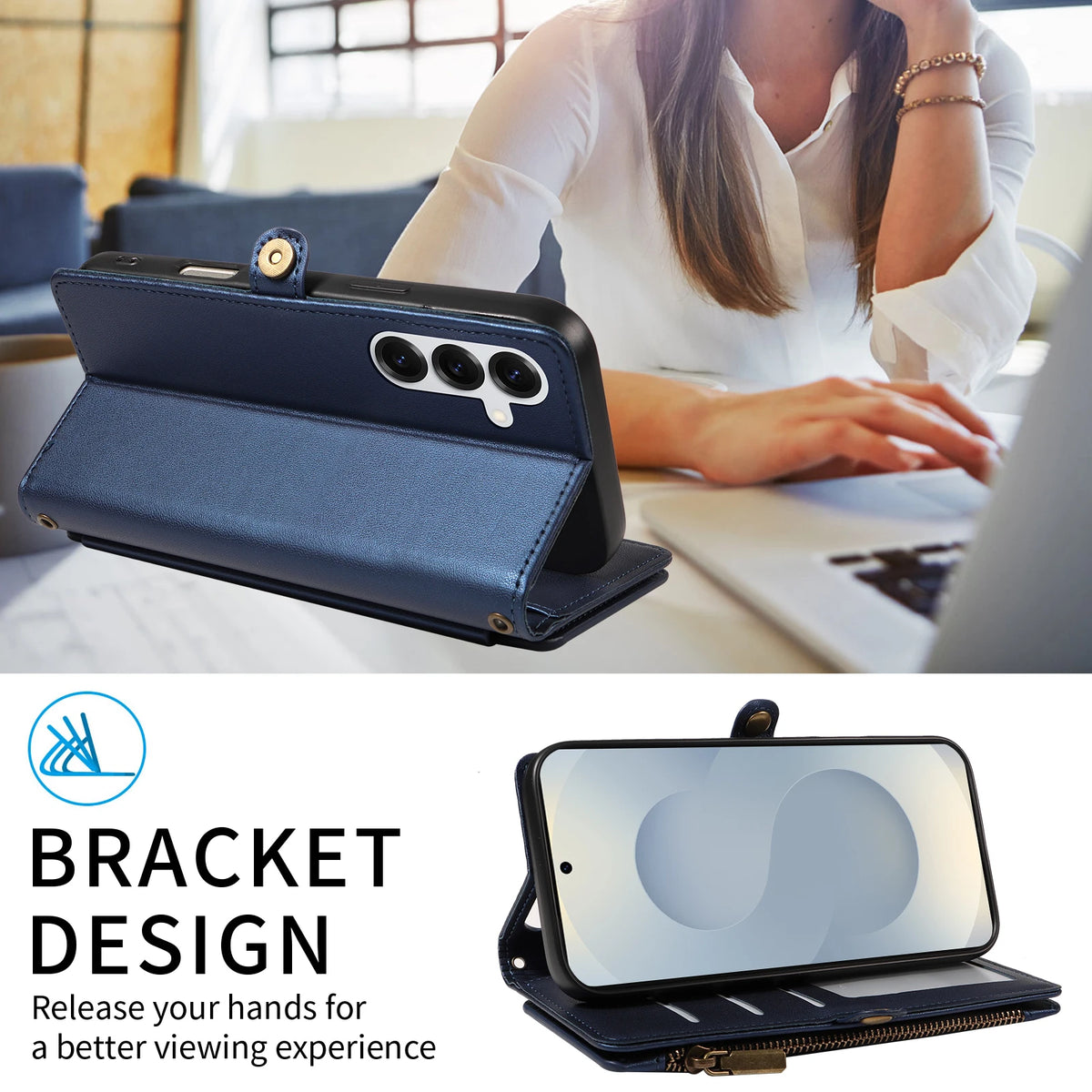 Wallet-Style Protective Case for Samsung A57 A56 A55 A54 A52 A37 A36 A17 A16 A15, Cross-Shoulder Phone Case with Coin Pocket and Multiple Card Slots, Faux Leather Protective Cover