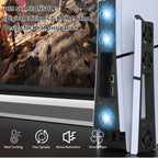 Gaming Cooler Fan Efficient Cooling System with LED Light Noise Reduction for PS5 Slim Cooling Fan Disc and Digital Console