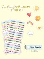 4.6CM Long Custom Name Sticker, Personalized Cartoon Fresh Cute Waterproof Modern School Supply Label, Customized Name Stickers