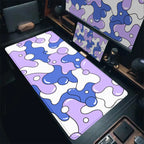 Gaming Mouse Pads Large Size Table Pad Blue White Strata Liquid Mouse Pad Computer Play Mat Leather Mouse Pad Keyboard Desk Mat
