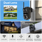 4K 8MP HD Wifi PTZ Camera Outdoor 4MP Dual Lens Dual Screen AI Auto Tracking IP Camera CCTV Audio Video Surveillance P2P iCSee