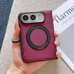 360° Rotating Bracket Magnetic Case For iPhone Duo For Magsafe PU Leather Shockproof Cover Funda
