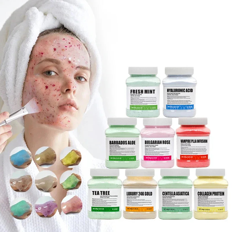Salmon DNA PDRN Vitamin C Collagen Crystal Soft Mask Powder Rose Petal Hyaluronic Acid Face Mask DIY Plant Deep Hydrating Mask