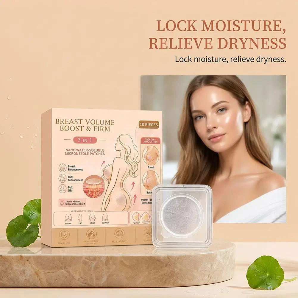 Breast Volume Boost Firm Patches 3 in 1 Nano Water Soluble Microneedle Body Care for Breast Butt Lift Targeted Hydration