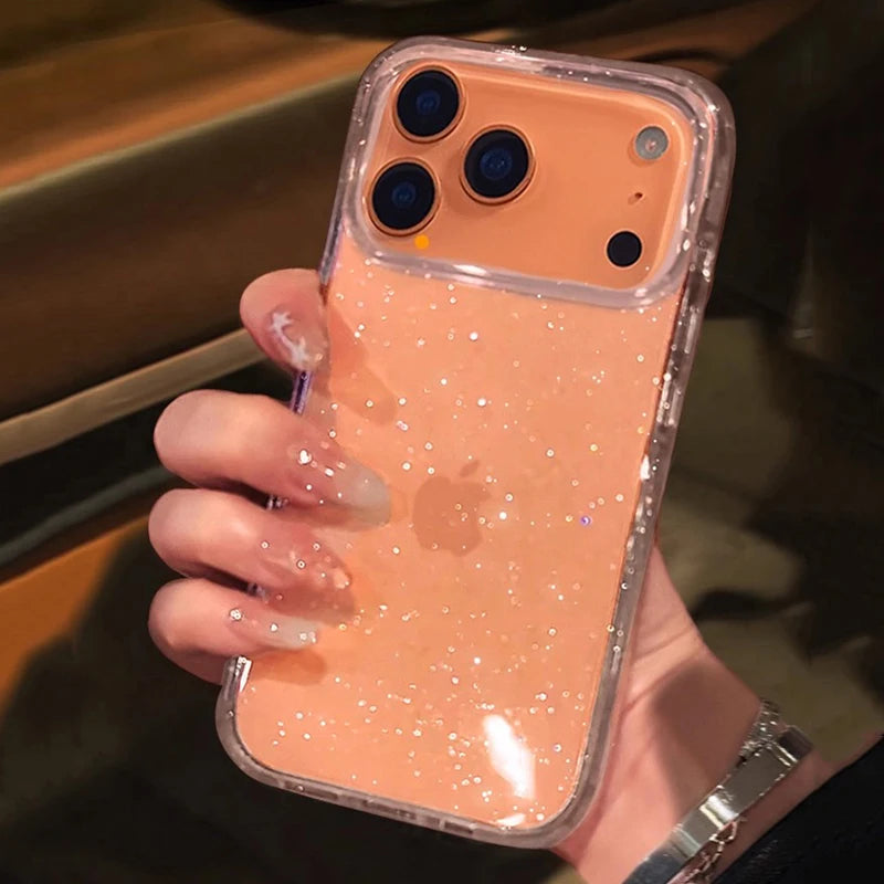 Luxury Fashion Bling Glitter Transparent Phone Case For iPhone 18 17 Pro Max 16 15 14 13 12 11 XS X XR 7 8 Plus 16E 17 Air Cover