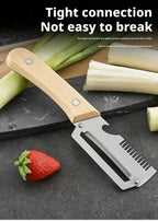 2026 New Paring Knife Ergonomic Wood Handle Knife Stainless Steel Vegetable Peeler with Wooden Handle 2-in-1 Fruit Potato Peeler