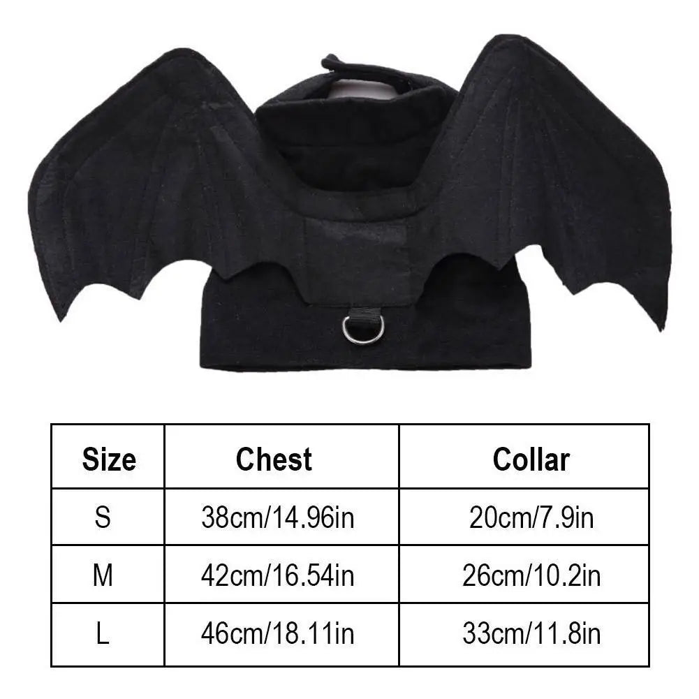 -Halloween Pet Costume - Cute Black Bat Wings Harness Costume For Cats And Dogs, Halloween Party Cosplay, Pet Supplies